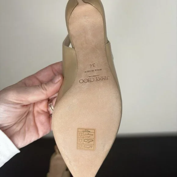 Jimmy Choo Sling Back Patent Leather Nude 2“ Heels - Picture 7 of 8